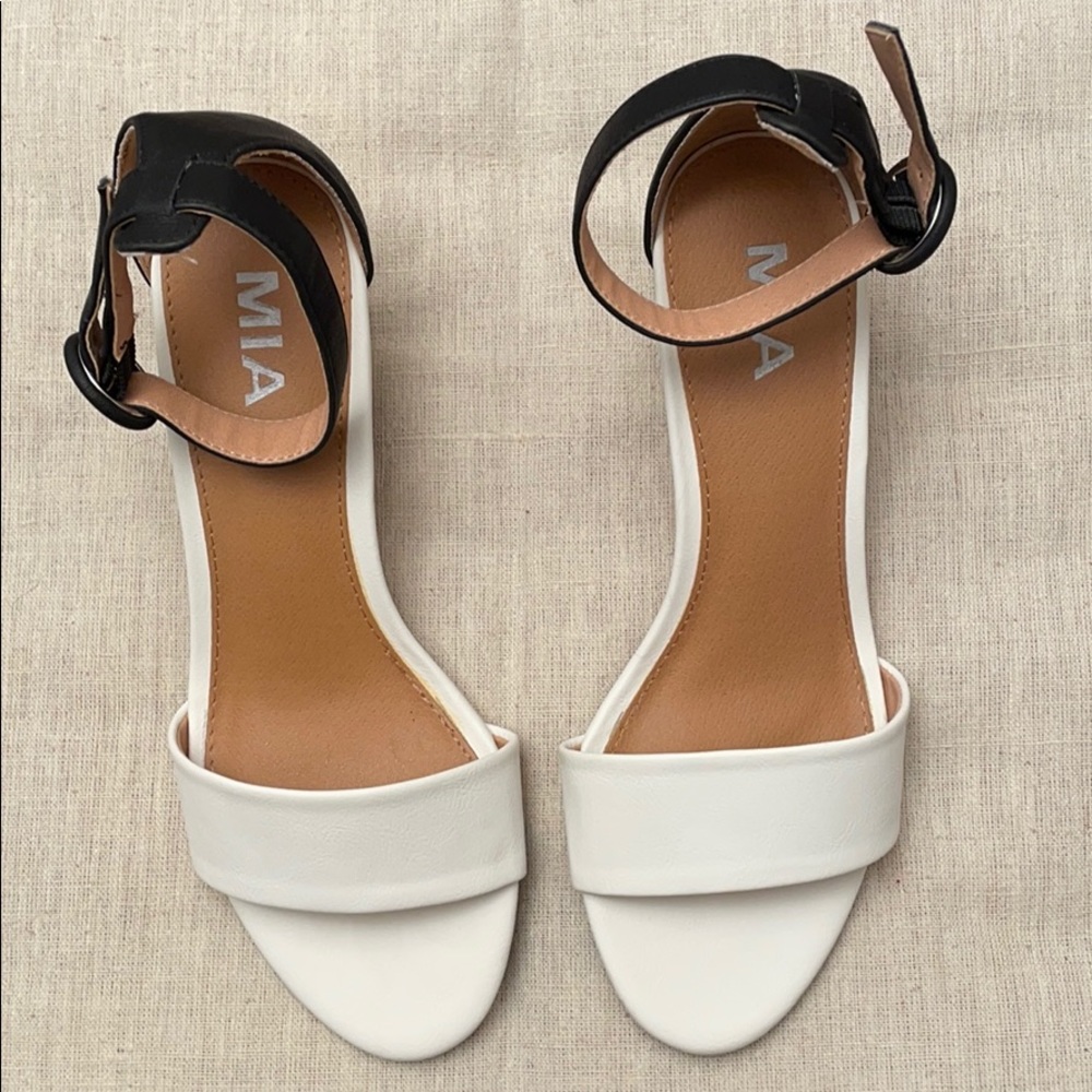 Mia “Haylyn” ankle-strap wedge sandals